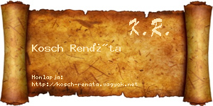 Kosch Renáta névjegykártya