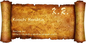Kosch Renáta névjegykártya